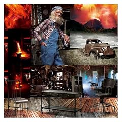 Kunstdruck "Moderne Collage & Feuer" - 80x80x4 cm - Extraklassiges Leinwandbild, Keilrahmenbild. Unerreichbare Qualit�t!