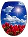 Sticker Autocollant Abattant WC Ciel Fleurs 26x34cm réf 048