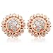 10k White, Yellow, or Rose Gold Cluster Diamond Stud Earrings and Earring Jackets (1/2 cttw, I-J Color, I3 Clarity)