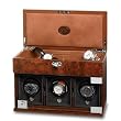 Triple Briarwood Watch Winder with Jewelry Case - Rotobox by Underwood