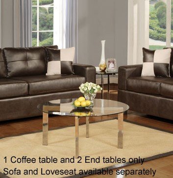 Cheap 3pc Coffee Table and End Tables Set Glass Top with Chrome Base