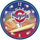 OMAHA ROYALS OFFICIAL LOGO 13 WALL CLOCK