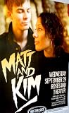 Matt and Kim Poster - 2nd Concert Flyer Grand Tour