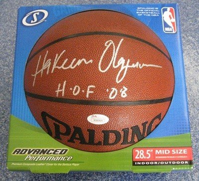 hakeem olajuwon signed basketball