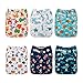 Babygoal Baby Reusable Cloth Diapers, Adjustable Pocket Nappy 6pcs Diapers+6pcs Microfiber Inserts+4pcs Bamboo Inserts 6FB12