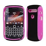 Premium - Blackberry 9900/ Bold Rubberized Hybrid Case Hot Pink with Black  ....