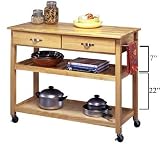 Home Styles Kitchen Island Cart - Natural Finish and Solid Wood Top 88-5216-95