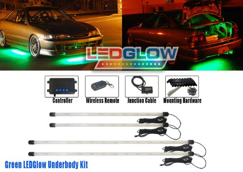 4pc. Wireless Green LED Underbody Underglow Kit