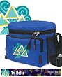 Tri Delta Dolphin Design Lunch Box Cooler Bag Insulated Royal Tri Delta - Top Quality Unique Lunchbox or Sophisticated Black Travel Bag - OFFICIAL NCAA COLLEGE LOGO Merchandise