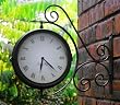 Bracket Mounted Outdoor Swivel Clock and Thermometer -31.5cm