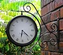 Bracket Mounted Outdoor Swivel Clock and Thermometer -31.5cm