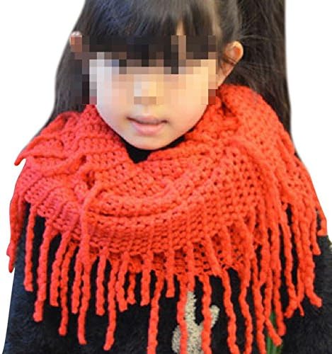EUBUY Fashionable Autumn Winter Baby Kids Toddler Knit Warmer Tassels Neck Scarf Circle Loop Round Scarves Shawl(Orange)