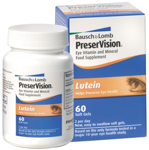 Bausch&Lomb PreserVison Eye Vitamin and Mineral Food Supplement Lutein For AMD  60 Soft Gels