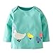 Fiream Girls' Cotton Crewneck Solid Long Sleeve T-shirt(7436TZ,18M)
