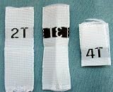 LOT 240 PCS WOVEN CLOTHING LABELS, TODDLER SIZE TAGS 2T, 3T, 4T