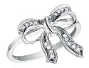 Bow and Ribbon Diamond Ring in 10K White Gold