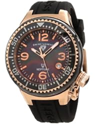 Swiss Legend Womens 11844-BKBRA Neptune Black Mother-Of-Pearl Dial Silicone Watch with Ceramic Case