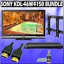 Sony Bravia W-Series KDL-46W4150 46in. 1080P LCD HDTV + Sony DVD Player w/ Wall Mount Accessory Kit