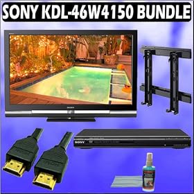 Sony Bravia W-Series KDL-46W4150 46in. 1080P LCD HDTV + Sony DVD Player w/ Wall Mount Accessory Kit