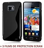 Etui ORIGINAL Noir Le S Premium de MUZZANO pour SAMSUNG GALAXY S2 / I9100 + 3 Films de Protection Ecran UltraClear Pour SAMSUNG GALAXY S2 / I9100