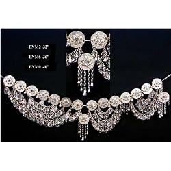 Belt, Nickeled Brass Mirrors & Bells 36"