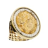 Image of 9ct Gold Ladies 204190/000/305 Rhodium Plated with 2 Half Point Diamonds St George Ring