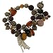 Sale! Baroque Style Beads, Tassels, Filigree Balls, Bracelet In Brown With Brass, Antique Finish