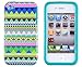 DandyCase 2in1 Hybrid High Impact Hard Mint Green & Pink Aztec Tribal Pattern + Teal Silicone Case Cover For Apple iPhone 4S & iPhone 4 + DandyCase Screen Cleaner