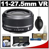 Nikon 1 11-27.5mm f/3.5-5.6 VR Nikkor-Zoom Lens (Black) with 3 UV/CPL/ND8 Filters + Accessory Kit for J1, J2 & V1 Digital Cameras