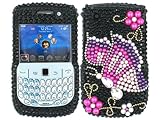 Pearl Butterfly 3D Bling Rhinestone Faceplate Diamond Crystal Hard Skin Cas ....