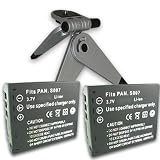 PANASONIC CGA-S007 CGA-S007A/1B Equivalent Li Ion Battery 2 PACK for Lumix DMCTZ1K / TZ3 / TZ50S Digital Cameras