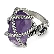 Carolyn Pollack Sterling Silver and Amethyst Twisted Shank Ring