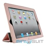 ［MiniSuit］　Apple iPad2 The new iPad 専用 MIVIZU レザー　スタンド ケース　カバー　ピンク [PC]