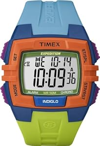 Timex Unisex T499229J  Expedition Rugged Digital Chrono Alarm Timer Color Block Resin Strap Watch