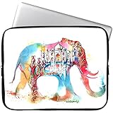 Elonbo 13-Inch Fashion Colorful Elephant Waterproof Neoprene Laptop Soft Sleeve Case Bag Pouch Cover for 13.3" Macbook Pro / Air
