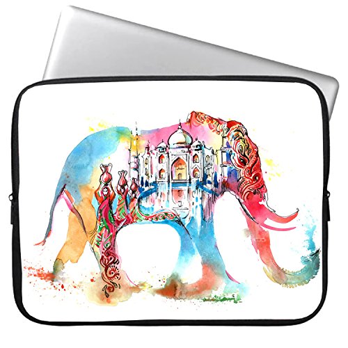 Elonbo 13-Inch Fashion Colorful Elephant Waterproof Neoprene Laptop Soft Sleeve Case Bag Pouch Cover for 13.3