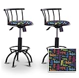 2 24"-29" Beatles Music Rainbow Colored Seat Black Adjustable Specialty / C ....