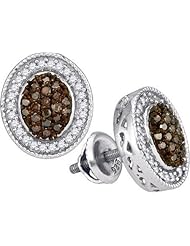 0.50CTW COGNAC DIAMOND MICRO-PAVE EARRING