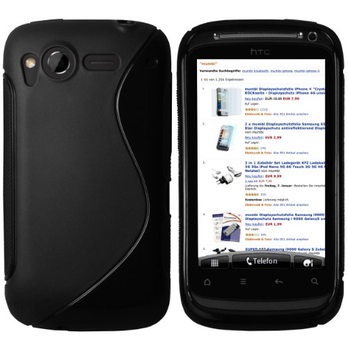 mumbi TPU Silikon Schutzh&uuml;lle f&uuml;r HTC Desire S H&uuml;lle schwarz