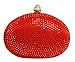 Chicastic Glitter Metallic One Ring Clutch Evening Purse With Rhinestones