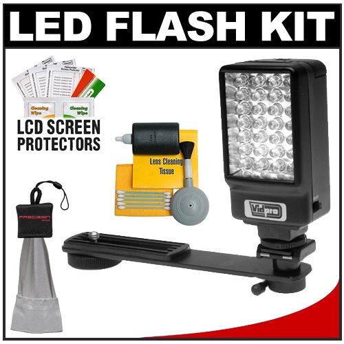 Power2000 Deluxe LED Digital Video Camcorder Light with Bracket Kit for Canon Vixia HF S10, HF S100, HF S11, FS21, FS22, FS31, FS200, FS300, HF S21, HF S300, HF S20, VIXIA HF S21, HF S200, HF M30, HF M31, HF M300, HF20, HF200, HV40, HF R10, HF R11, HF R100, ZR960, DC410, DC420