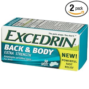 Excedrin Extra Strength Pain Reliever, Back and Body, 50-Count Caplets (Pack of 2) by Excedrin
