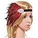 eforpretty 1920s Flapper Headband Holiday Party Headpiece Burgundy Downton Abbey