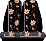 A Set of 2 Official Licensed Universal Fit Front Bucket Seat Covers - Winnie the Pooh in Paradise with Tigger and Piglet