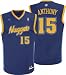 Carmelo Anthony Jersey: adidas 2010 Alternate Replica #15 Denver Nuggets Jersey - Medium