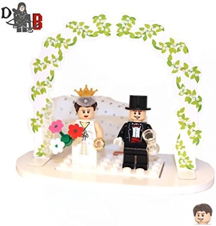 Custom Bride &amp; Groom Minifigures Wedding topper cake table decoration set customisable.