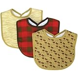 Trend Lab Northwoods Bib Set, Red/Tan, 3-Count