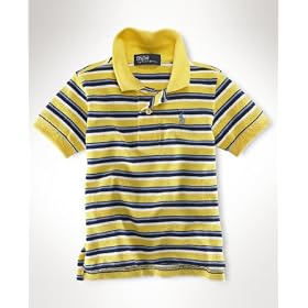 Ralph Lauren Baby Shirt, Baby Boys Striped Polo Shirt Sailing Orange 24 months