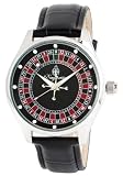 Burgmeister Roulette BM512-122 Herren Uhr Edelstahl schwarz-bunt Leder schwarz