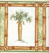 Teal Framed Palms Wallpaper Border